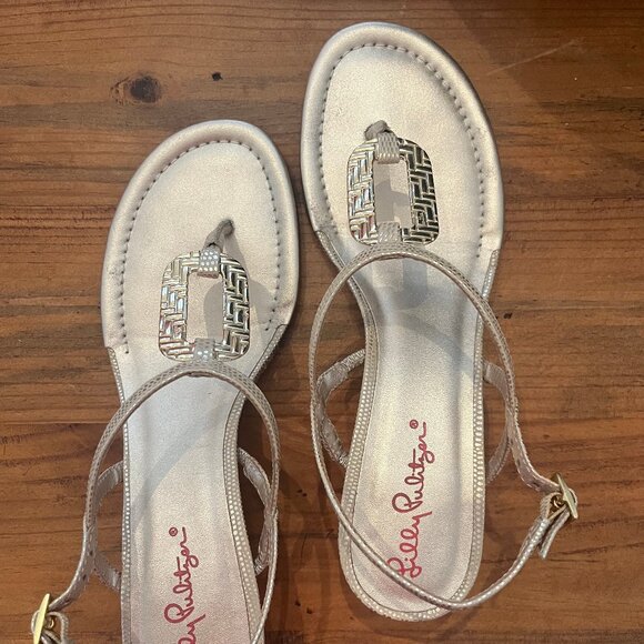 Lilly Pulitzer Good As Gold Wedge Sandal - Picture 1 of 10